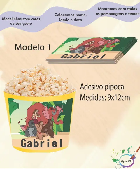 Adesivo P/balde de Pipoca-tarzan