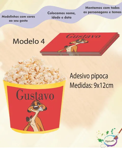 Adesivo P/balde de Pipoca-timão