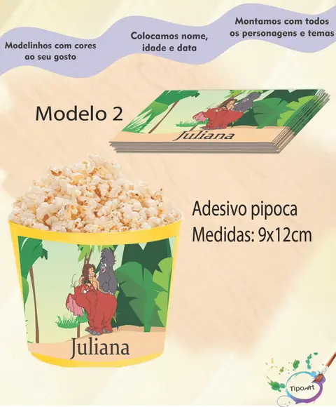 Adesivo P/balde de Pipoca-tarzan