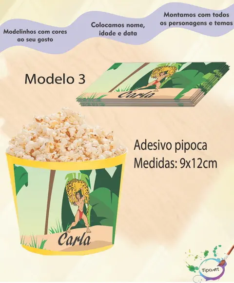 Adesivo P/balde de Pipoca-tarzan