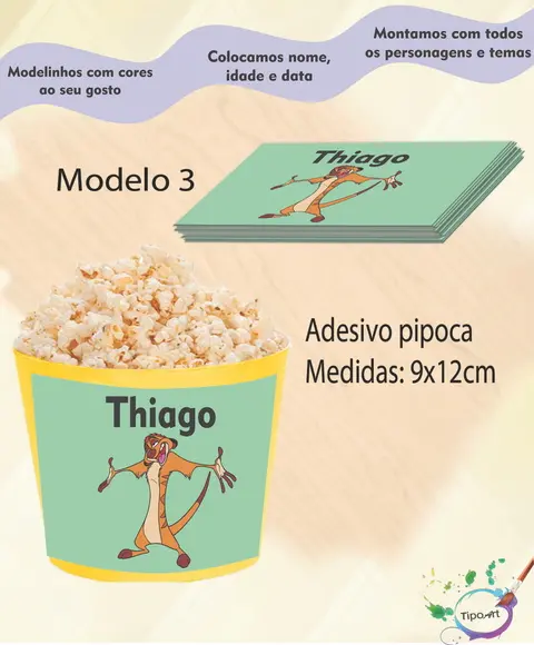 Adesivo P/balde de Pipoca-timão