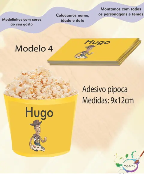Adesivo P/balde de Pipoca-toy Story