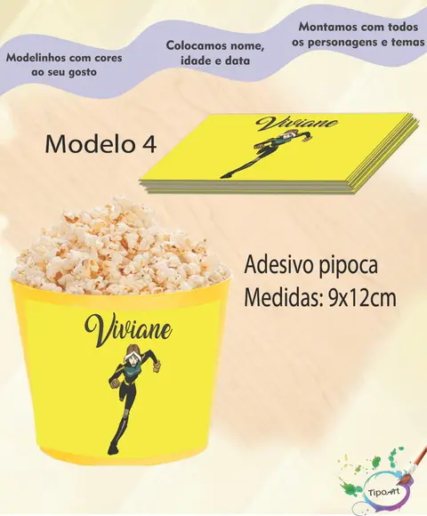 Adesivo P/balde de Pipoca-x Mens