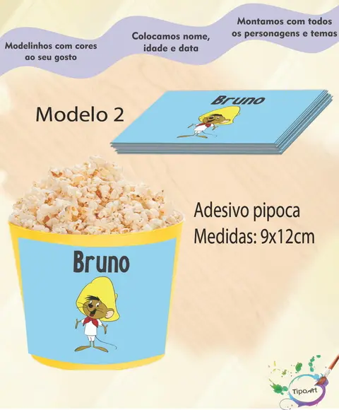 Adesivo P/balde de Pipoca-ligeirinho