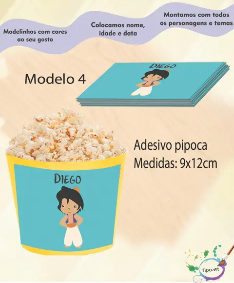 Adesivo P/balde Pipoca-aladin