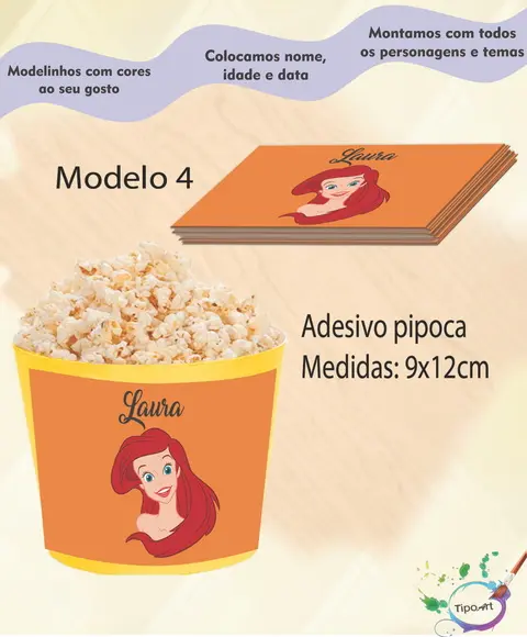 Adesivo P/balde Pipoca-ariel