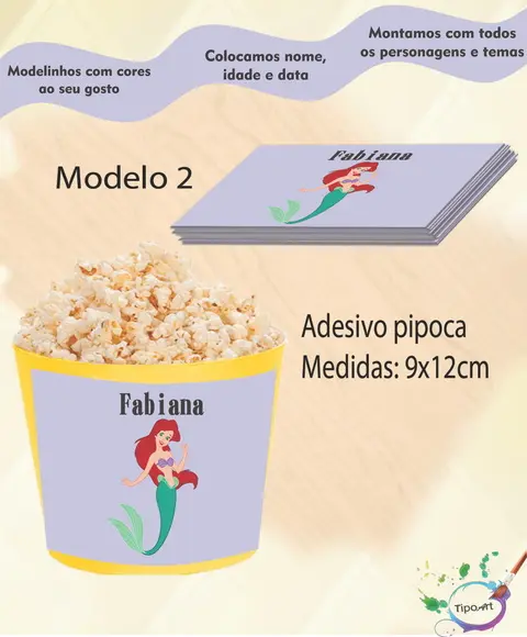 Adesivo P/balde Pipoca-ariel