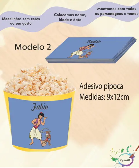 Adesivo P/balde Pipoca-aladin