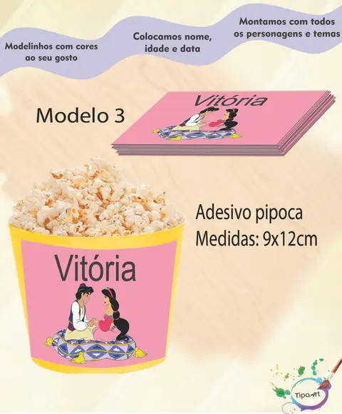 Adesivo P/balde Pipoca-aladin