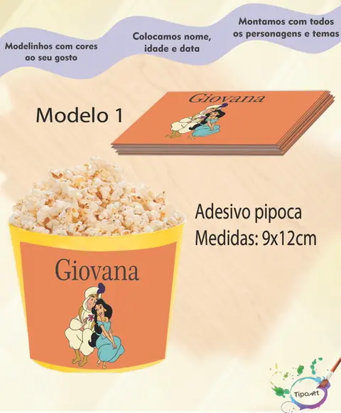 Adesivo P/balde Pipoca-aladin