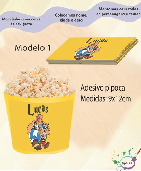 Adesivo P/balde Pipoca-asterix