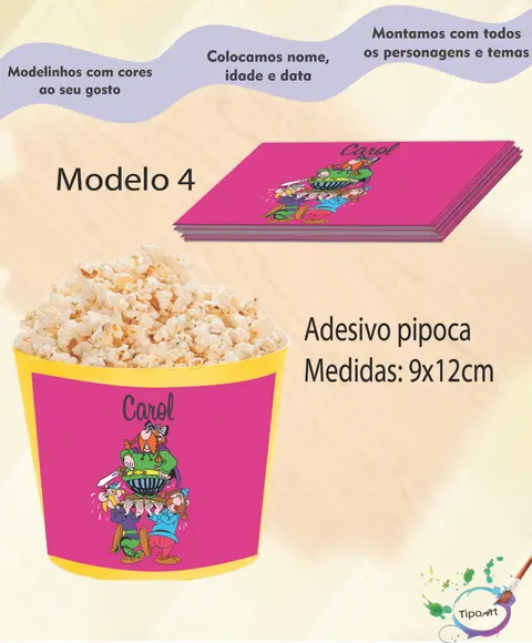 Adesivo P/balde Pipoca-asterix