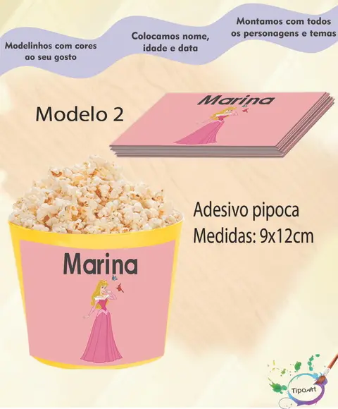Adesivo P/balde Pipoca-aurora