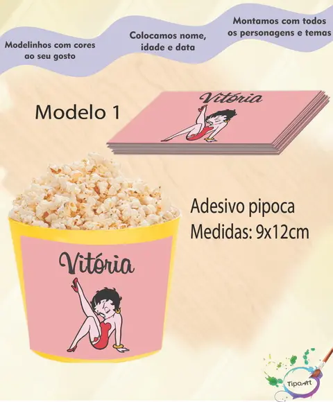 Adesivo P/balde Pipoca-betty Boop