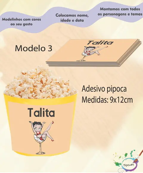 Adesivo P/balde Pipoca-betty Boop
