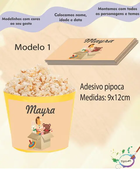 Adesivo P/balde Pipoca-boneca