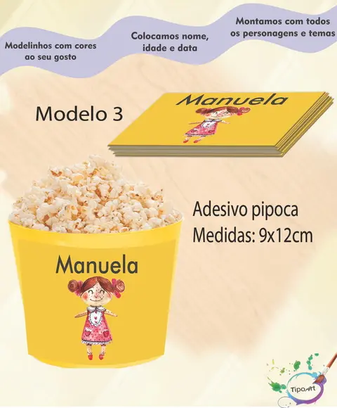 Adesivo P/balde Pipoca-boneca