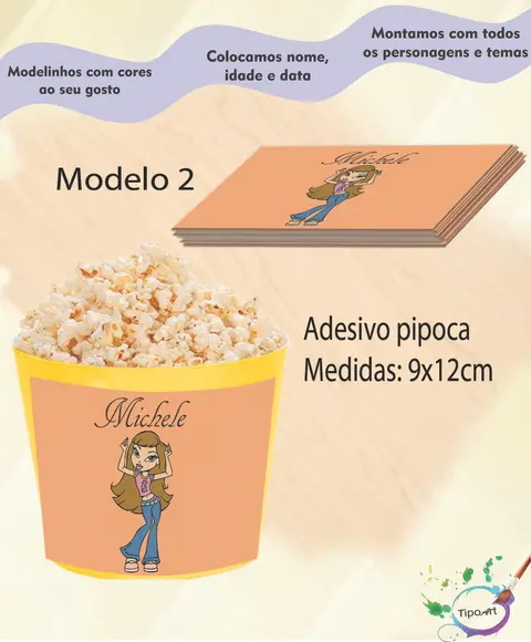 Adesivo P/balde Pipoca-bratz