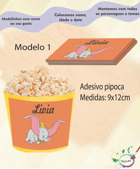 Adesivo P/balde Pipoca-dumbo