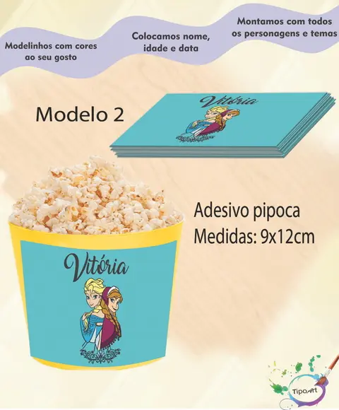 Adesivo P/balde Pipoca-frozen
