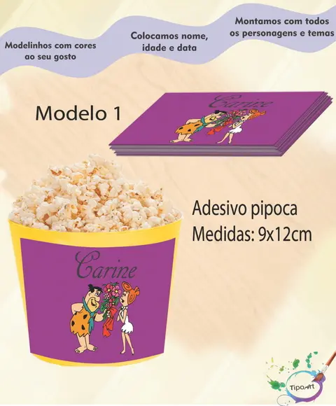 Adesivo P/balde Pipoca-fred Flintstone