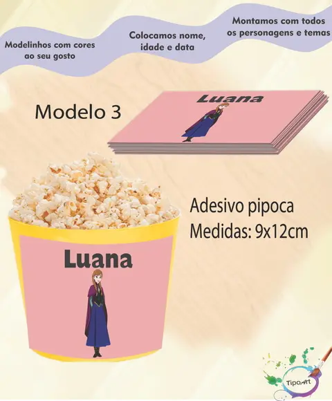 Adesivo P/balde Pipoca-frozen