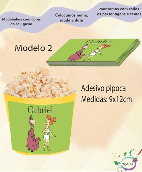 Adesivo P/balde Pipoca-fred Flintstone