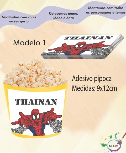 Adesivo P/balde Pipoca-homem Aranha