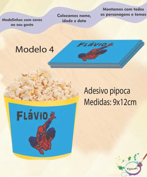 Adesivo P/balde Pipoca-homem Aranha