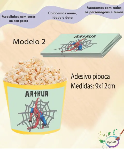 Adesivo P/balde Pipoca-homem Aranha