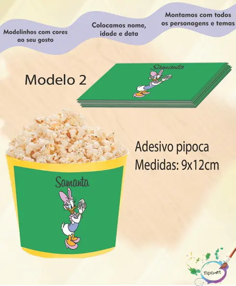 Adesivo P/balde Pipoca-margarida