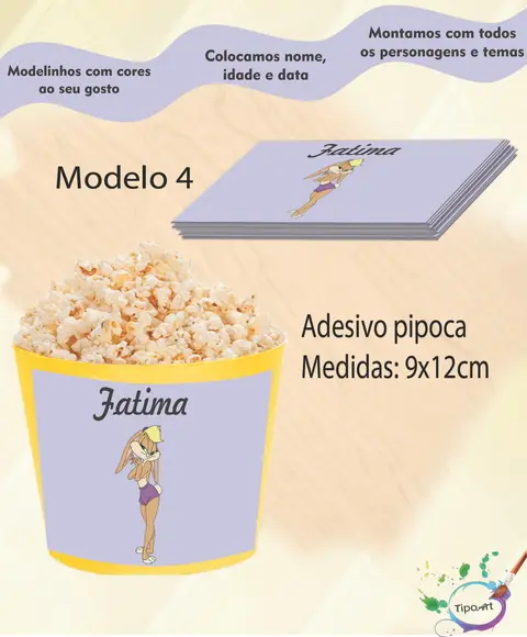 Adesivo P/balde Pipoca-lola