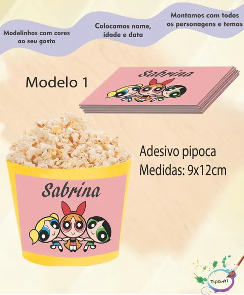 Adesivo P/balde Pipoca-meninas Poderosas