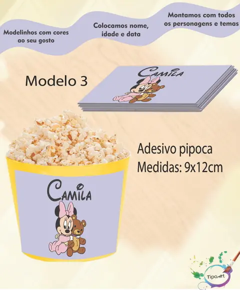 Adesivo P/balde Pipoca-mickey Baby