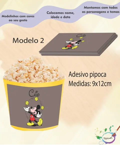 Adesivo P/balde Pipoca-mickey