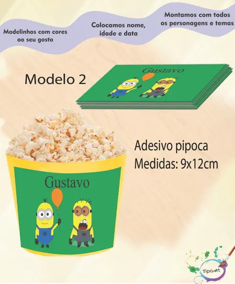 Adesivo P/balde Pipoca-minions