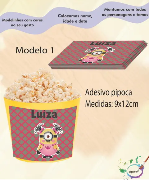 Adesivo P/balde Pipoca-minions