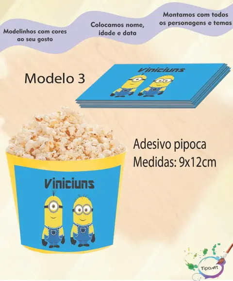 Adesivo P/balde Pipoca-minions