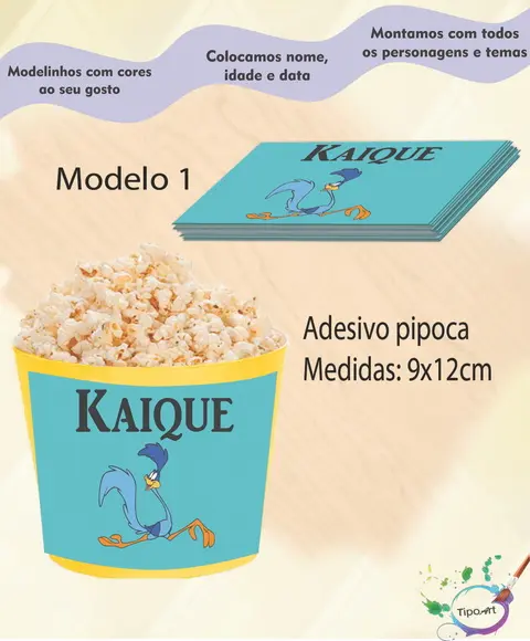 Adesivo P/balde Pipoca-papaleguas