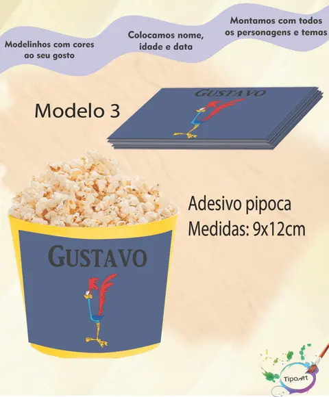 Adesivo P/balde Pipoca-papaleguas