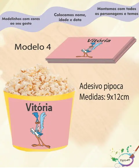 Adesivo P/balde Pipoca-papaleguas