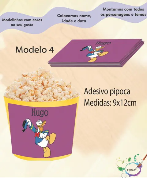 Adesivo P/balde Pipoca-pato Donald