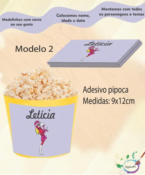 Adesivo P/balde Pipoca-penelope Charmosa