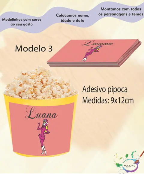 Adesivo P/balde Pipoca-penelope Charmosa