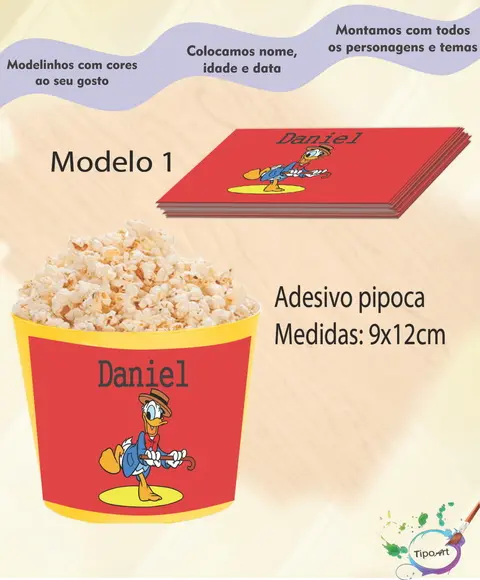 Adesivo P/balde Pipoca-pato Donald