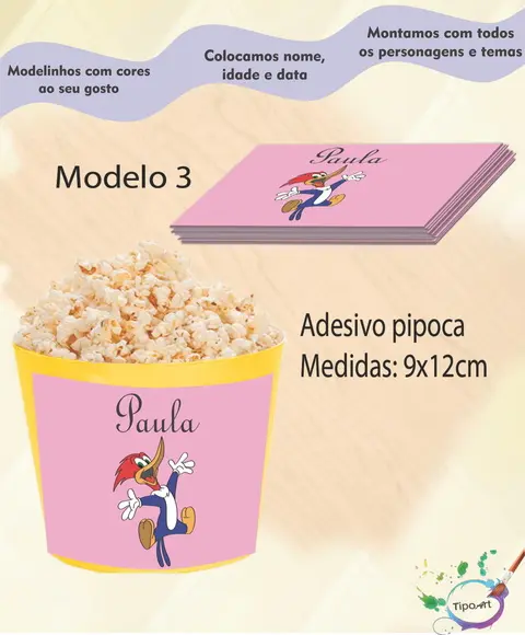 Adesivo P/balde Pipoca-pica Pau