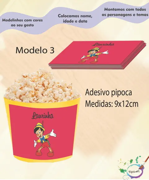Adesivo P/balde Pipoca-pinóquio
