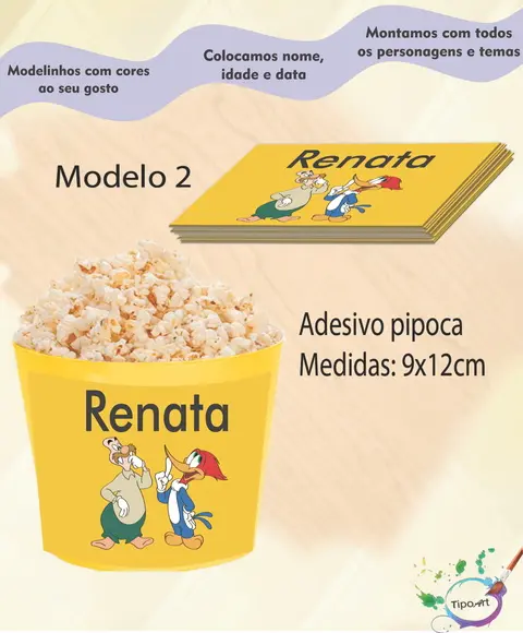Adesivo P/balde Pipoca-pica Pau