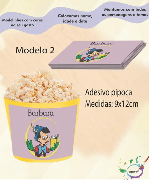 Adesivo P/balde Pipoca-pinóquio