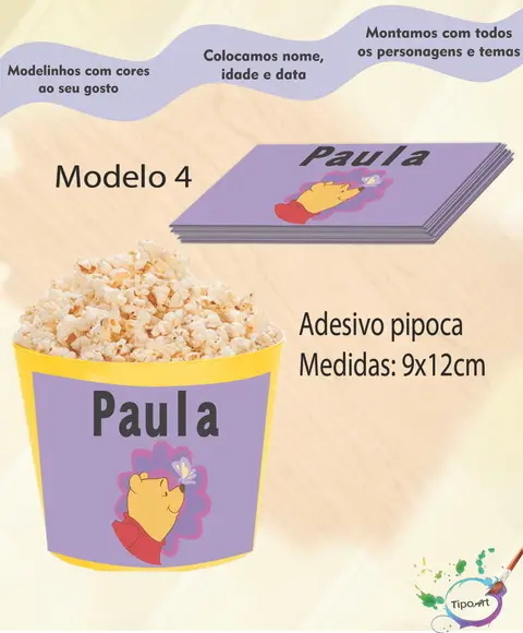 Adesivo P/balde Pipoca-pooh